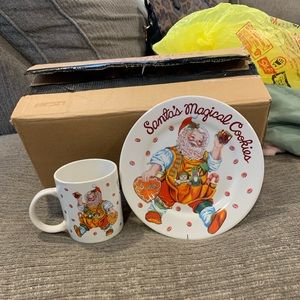 Christmas cookie plate and cup. Never used in excellent condition ,